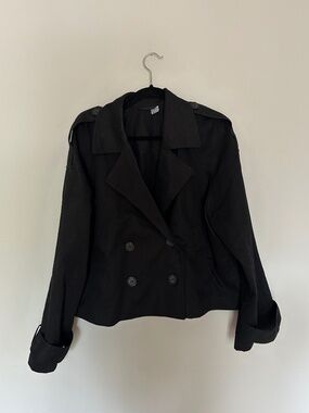 Black Short Trench Jacket